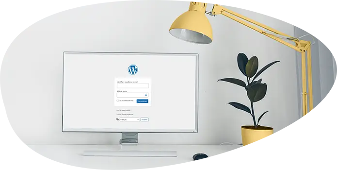 Back office WordPress : écran affichant la page de connexion WordPress