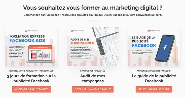 Les pages d’un site web : les appels à l’action sur la page d’accueil