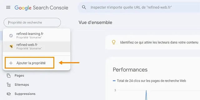Ajoutez une propriété à la Google Search Console.