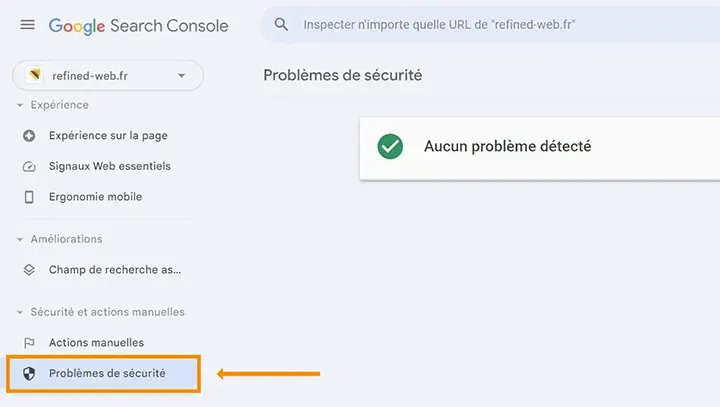 Détecter les problèmes de sécurité avec la Google Search Console.