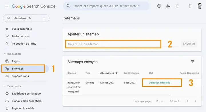 Ajoutez un sitemap à la Google Search Console.