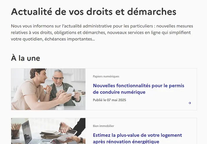 Site institutionnel : exemple du blog de Service-Public.fr