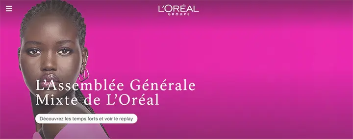 Site institutionnel : exemple de l’entreprise L’Oréal